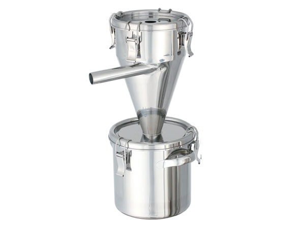 Stainless steel cyclone isolated closed container