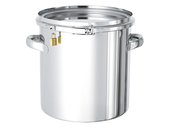 Stainless steel container for CBD storage with lock function