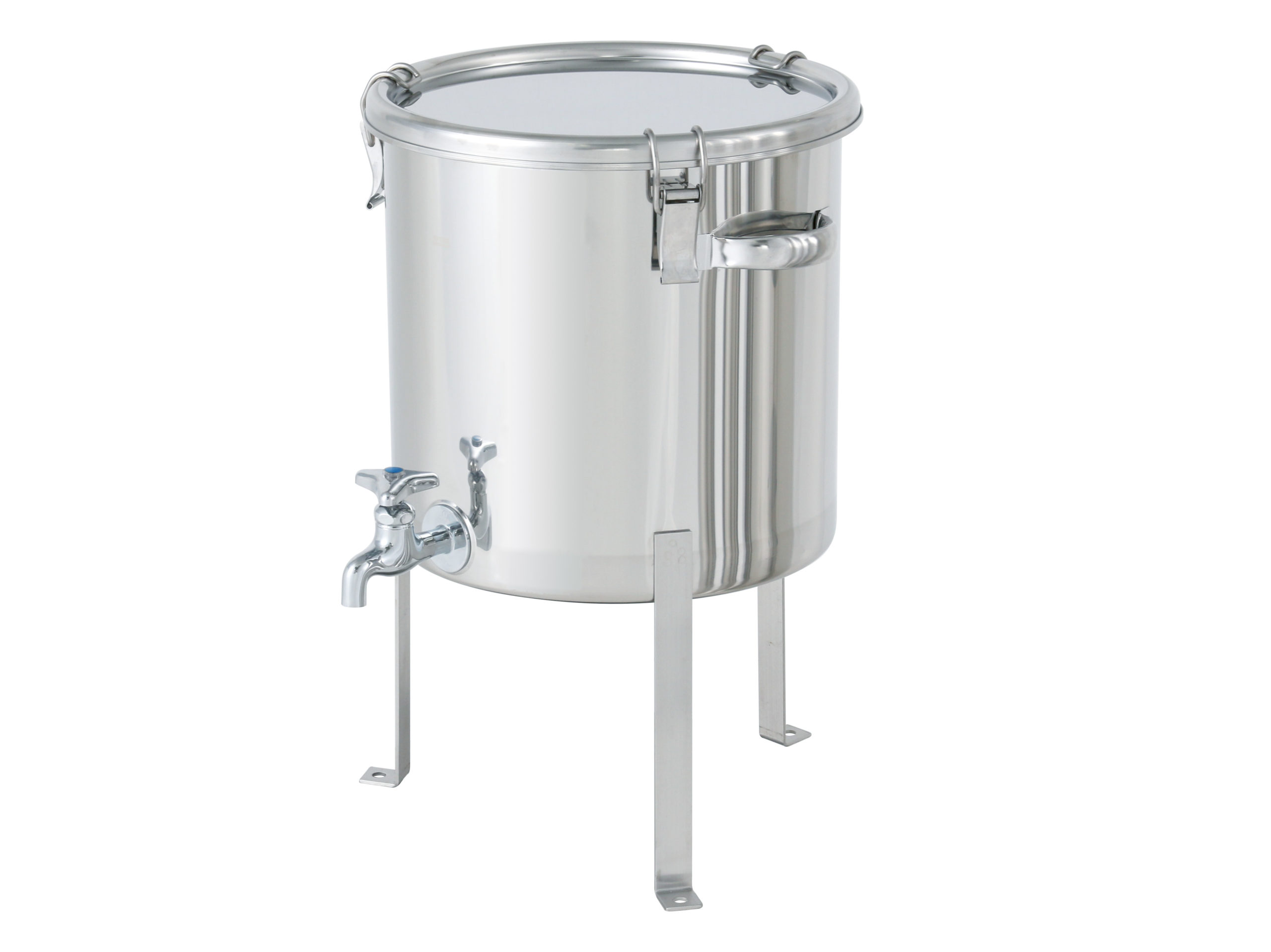 CTH-W-FL : Stainless Steel Sealed Container with Faucet, with Flat Steel Leg